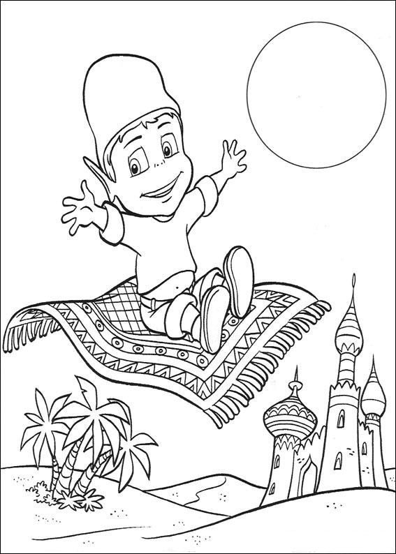 coloriage abidou sur le tapis volant